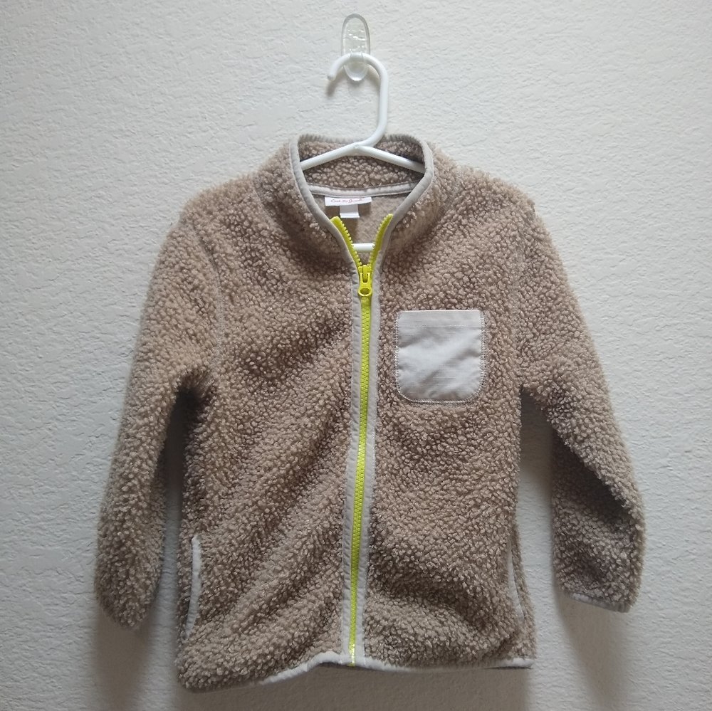 Cat And Jack Sherpa Jacket With Neon Trim 4t